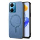 For Honor Play7T Retro Magsafe Magnetic PU Back Cover Phone Case(Blue) - 1
