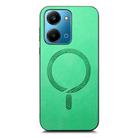 For Honor Play7T Retro Magsafe Magnetic PU Back Cover Phone Case(Green) - 2