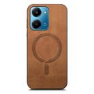 For Honor Play7T Retro Magsafe Magnetic PU Back Cover Phone Case(Brown) - 2