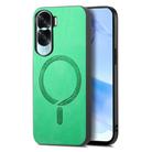 For Honor X50i Retro Magsafe Magnetic PU Back Cover Phone Case(Green) - 1