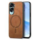 For Honor X50i Retro Magsafe Magnetic PU Back Cover Phone Case(Brown) - 1