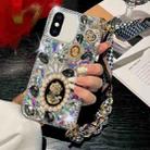 For iPhone X / XS Handmade Diamond Purple Gemstone Scarf Bracelet PC Phone Case(Black) - 1