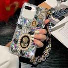 For iPhone 7 Plus / 8 Plus Handmade Diamond Purple Gemstone Scarf Bracelet PC Phone Case(Black) - 1