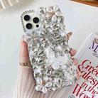 For iPhone 15 Pro Max Handmade Butterfly Diamond Inlay PC Phone Case(White) - 1