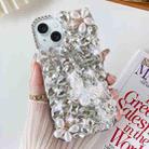 For iPhone 15 Plus Handmade Butterfly Diamond Inlay PC Phone Case(White) - 1