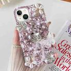 For iPhone 13 Handmade Butterfly Diamond Inlay PC Phone Case(Pink) - 1