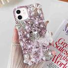 For iPhone 12 Handmade Butterfly Diamond Inlay PC Phone Case(Pink) - 1