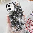 For iPhone 12 Handmade Butterfly Diamond Inlay PC Phone Case(Black) - 1