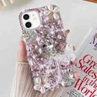 For iPhone 12 mini Handmade Butterfly Diamond Inlay PC Phone Case(Pink) - 1