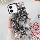 For iPhone 12 mini Handmade Butterfly Diamond Inlay PC Phone Case(Black) - 1