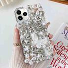 For iPhone 11 Pro Handmade Butterfly Diamond Inlay PC Phone Case(White) - 1