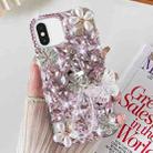 For iPhone X / XS Handmade Butterfly Diamond Inlay PC Phone Case(Pink) - 1