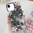 For iPhone XR Handmade Butterfly Diamond Inlay PC Phone Case(Black) - 1