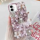 For iPhone 16 Plus Handmade Butterfly Diamond Inlay PC Phone Case(Pink) - 1