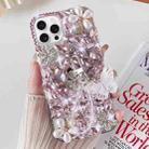 For iPhone 16 Pro Handmade Butterfly Diamond Inlay PC Phone Case(Pink) - 1