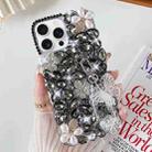 For iPhone 16 Pro Max Handmade Butterfly Diamond Inlay PC Phone Case(Black) - 1