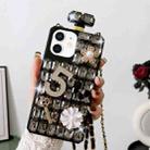 For iPhone 12 Crossbody Perfume Bottle Handmade Inlaid Diamond PC Phone Case(Black) - 1