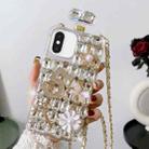 For iPhone X / XS Crossbody Perfume Bottle Handmade Inlaid Diamond PC Phone Case(White) - 1