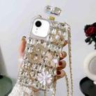For iPhone XR Crossbody Perfume Bottle Handmade Inlaid Diamond PC Phone Case(Black) - 1