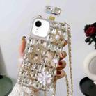 For iPhone XR Crossbody Perfume Bottle Handmade Inlaid Diamond PC Phone Case(White) - 1