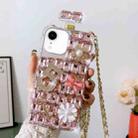 For iPhone XR Crossbody Perfume Bottle Handmade Inlaid Diamond PC Phone Case(Pink) - 1
