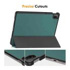 For Huawei MatePad SE 11 2024 ENKAY Tri-fold Custer Texture Platic Leather Tablet Case(Dark Green) - 3