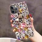 For iPhone 11 Pro Max Handmade Bling Rhinestone Gemstone Fox PC Phone Case(Pink) - 1