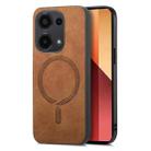 For Xiaomi Redmi Turbo 3 5G Solid Color Retro Magsafe PU Back Cover Phone Case(Brown) - 1