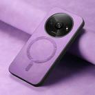 For Xiaomi Redmi A3 Solid Color Retro Magsafe PU Back Cover Phone Case(Purple) - 2