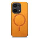 For Xiaomi Redmi Note 13 4G Solid Color Retro Magsafe PU Back Cover Phone Case(Yellow) - 3