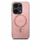 For Xiaomi Redmi Note 13 4G Solid Color Retro Magsafe PU Back Cover Phone Case(Pink) - 3