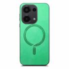 For Xiaomi Redmi Note 13 4G Solid Color Retro Magsafe PU Back Cover Phone Case(Green) - 3