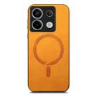For Xiaomi Redmi Note 13R Pro Solid Color Retro Magsafe PU Back Cover Phone Case(Yellow) - 3