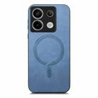 For Xiaomi Redmi Note 13R Pro Solid Color Retro Magsafe PU Back Cover Phone Case(Blue) - 3