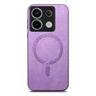 For Xiaomi Redmi Note 13R Pro Solid Color Retro Magsafe PU Back Cover Phone Case(Purple) - 3