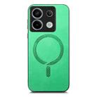 For Xiaomi Redmi Note 13R Pro Solid Color Retro Magsafe PU Back Cover Phone Case(Green) - 3