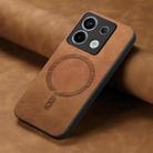 For Xiaomi Redmi Note 13R Pro Solid Color Retro Magsafe PU Back Cover Phone Case(Brown) - 2