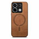 For Xiaomi Redmi Note 13R Pro Solid Color Retro Magsafe PU Back Cover Phone Case(Brown) - 3
