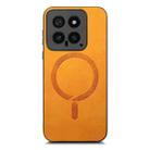 For Xiaomi 14 Pro 5G Solid Color Retro Magsafe PU Back Cover Phone Case(Yellow) - 3