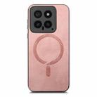 For Xiaomi 14 Solid Color Retro Magsafe PU Back Cover Phone Case(Pink) - 3