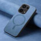 For Xiaomi Redmi Note 13 5G Solid Color Retro Magsafe PU Back Cover Phone Case(Blue) - 2