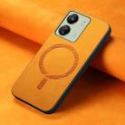 For Xiaomi Redmi 13C Solid Color Retro Magsafe PU Back Cover Phone Case(Yellow) - 2