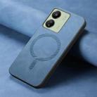 For Xiaomi Redmi 13C Solid Color Retro Magsafe PU Back Cover Phone Case(Blue) - 2