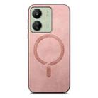 For Xiaomi Redmi 13C Solid Color Retro Magsafe PU Back Cover Phone Case(Pink) - 3