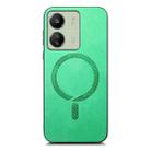 For Xiaomi Redmi 13C Solid Color Retro Magsafe PU Back Cover Phone Case(Green) - 3