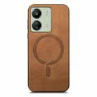 For Xiaomi Redmi 13C Solid Color Retro Magsafe PU Back Cover Phone Case(Brown) - 3