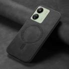 For Xiaomi Redmi 13C Solid Color Retro Magsafe PU Back Cover Phone Case(Black) - 2