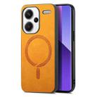 For Xiaomi Redmi Note 13 Pro+ Solid Color Retro Magsafe PU Back Cover Phone Case(Yellow) - 1