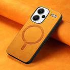 For Xiaomi Redmi Note 13 Pro+ Solid Color Retro Magsafe PU Back Cover Phone Case(Yellow) - 2