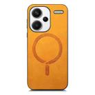 For Xiaomi Redmi Note 13 Pro+ Solid Color Retro Magsafe PU Back Cover Phone Case(Yellow) - 3